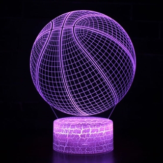 Basketbold 3D lampe med fjernbetjening - dæmpbar